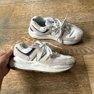 New Balance Women's Sneakers - White, Tan, and Navy